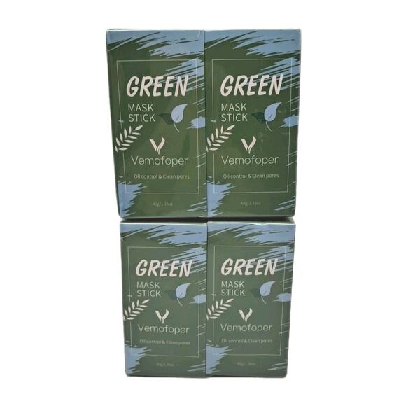 Vemofoper Green Tea Mask Stick Oil Control Clean Pores Face Care 4pk Exp: 08/26 - Picture 1 of 3